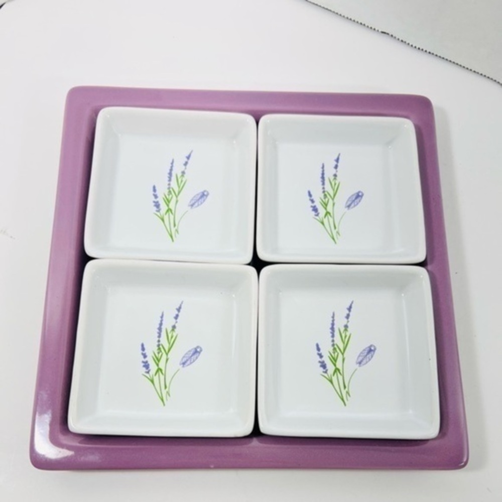 Beautiful 5 piece lavender kitchen serve dish vintage France excellent c…